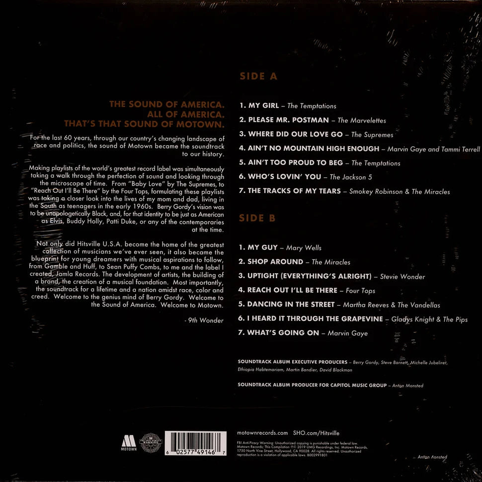 Various – Hitsville: The Making Of Motown (Original Motion Picture Soundtrack)