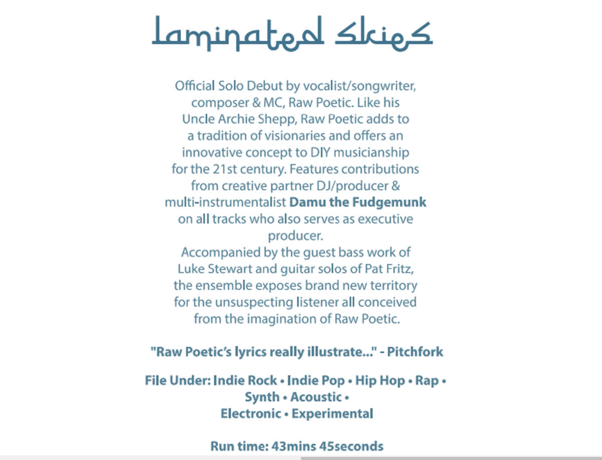 Raw Poetic – Laminated Skies