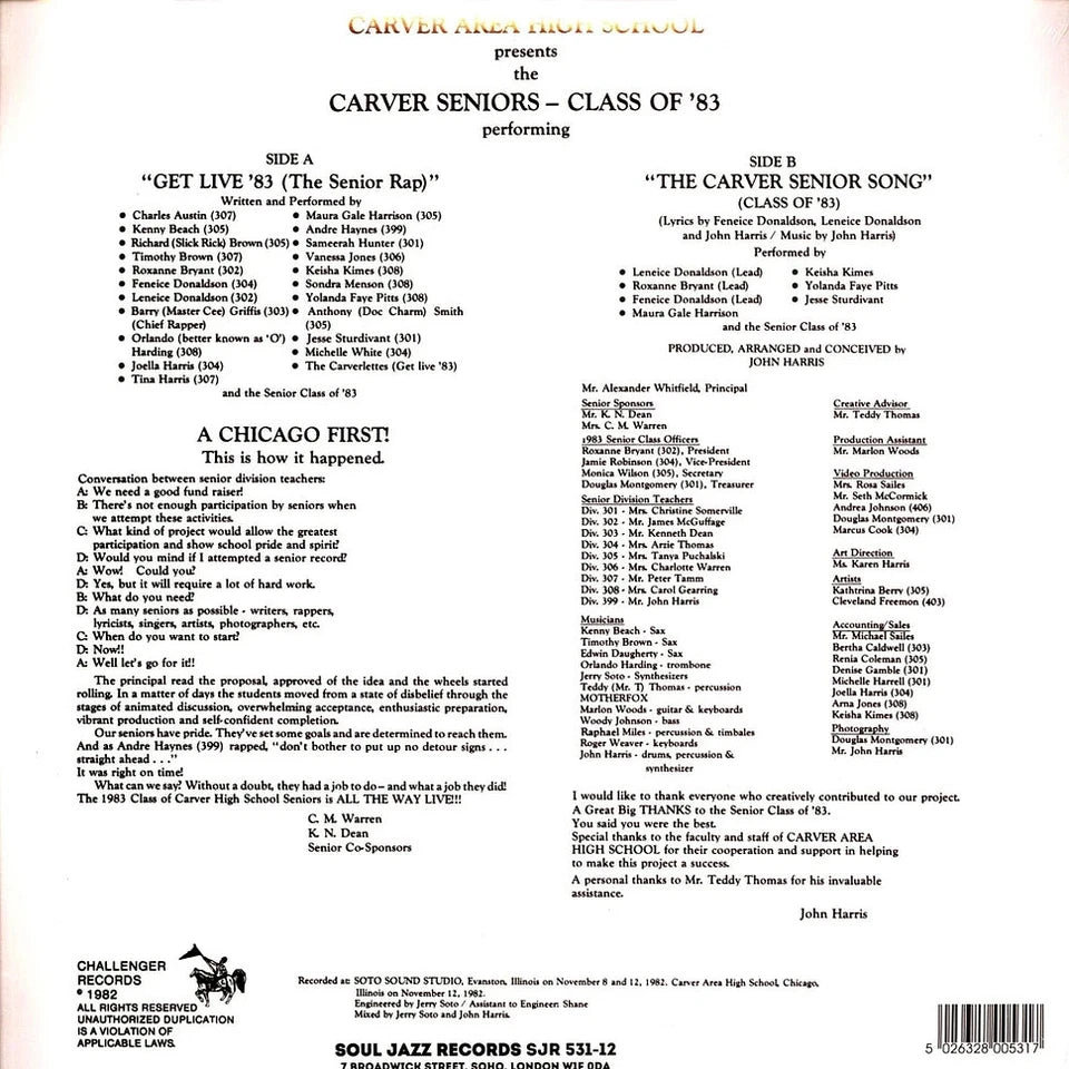 Carver Area High School Presents The Carver Area High School Seniors – Get Live '83 (The Senior Rap)